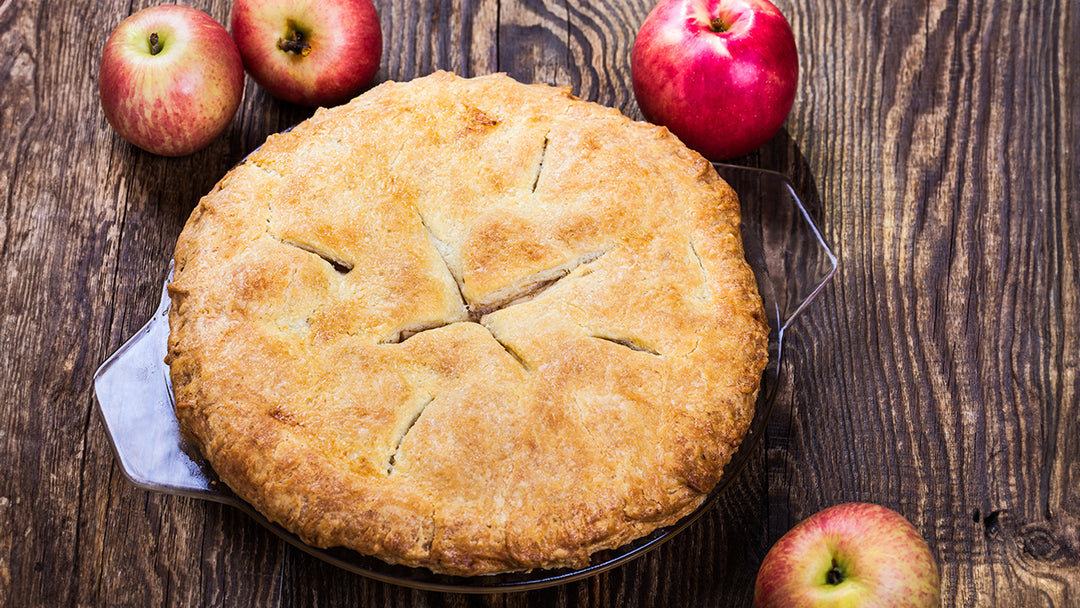 An apple pie made with real Vermont maple sugar from Carman Brook Farm.