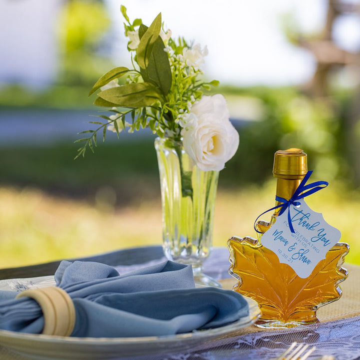 Our maple leaf party favors can be dressed up for your elegant event.