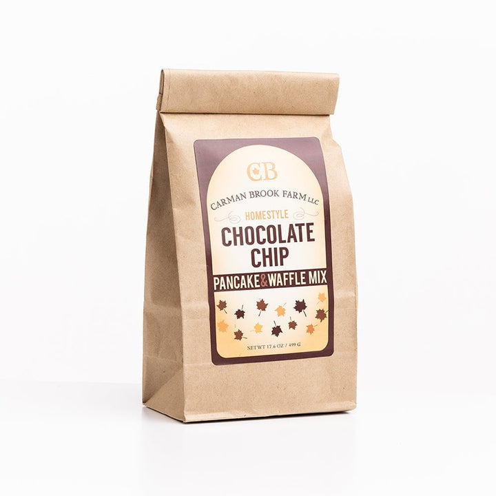 Add Carman Brook Farm chocolate chip pancake mix to your gift box.