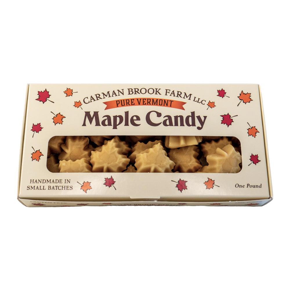 One pound of boxed light maple candy leaves.